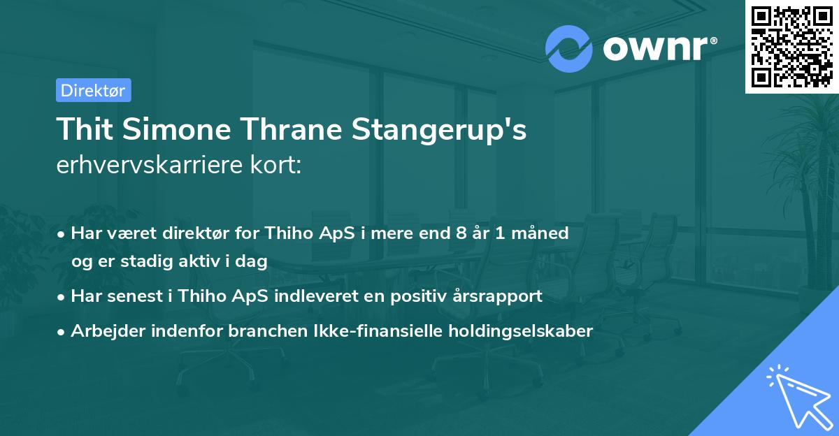 Thit Simone Thrane Stangerup's erhvervskarriere kort