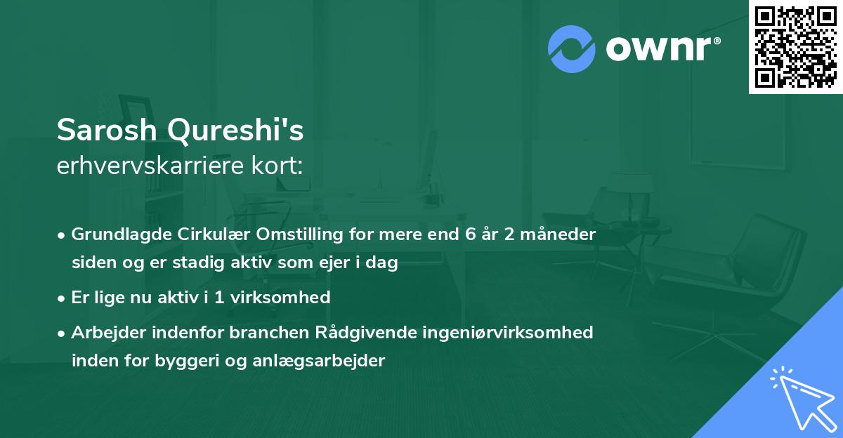 Sarosh Qureshi's erhvervskarriere kort