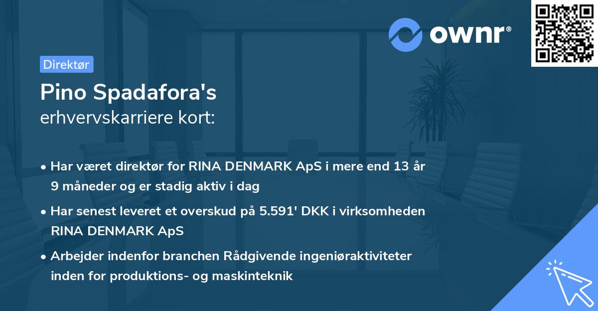 Pino Spadafora's erhvervskarriere kort