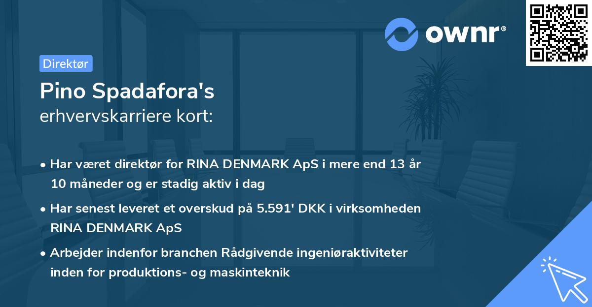 Pino Spadafora's erhvervskarriere kort