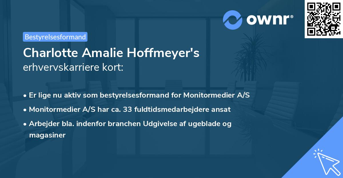 Charlotte Amalie Hoffmeyer's erhvervskarriere kort