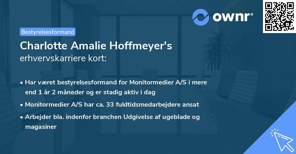 Charlotte Amalie Hoffmeyer's erhvervskarriere kort