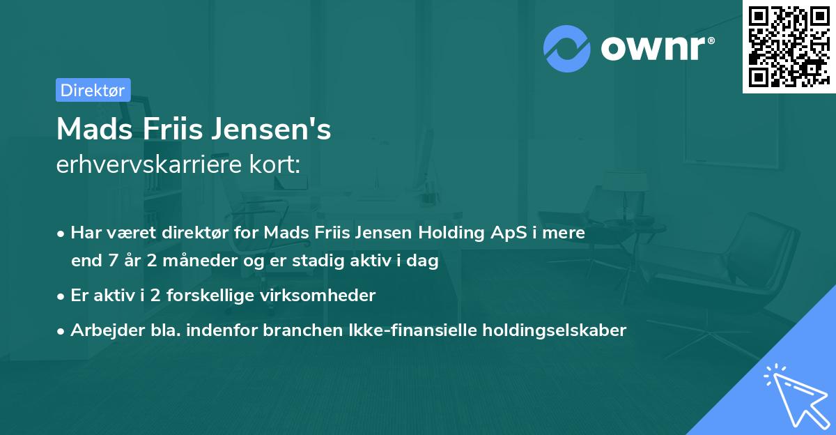 Mads Friis Jensen's erhvervskarriere kort