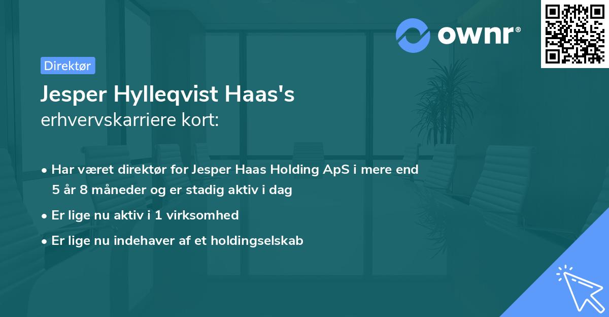Jesper Hylleqvist Haas's erhvervskarriere kort