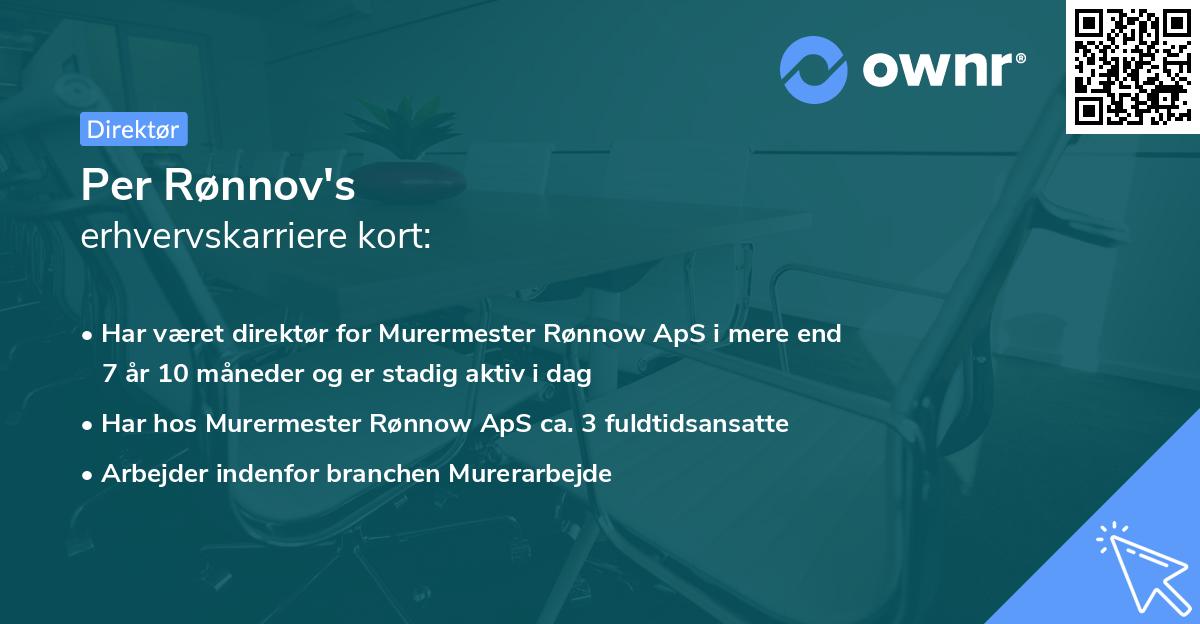 Per Rønnov's erhvervskarriere kort
