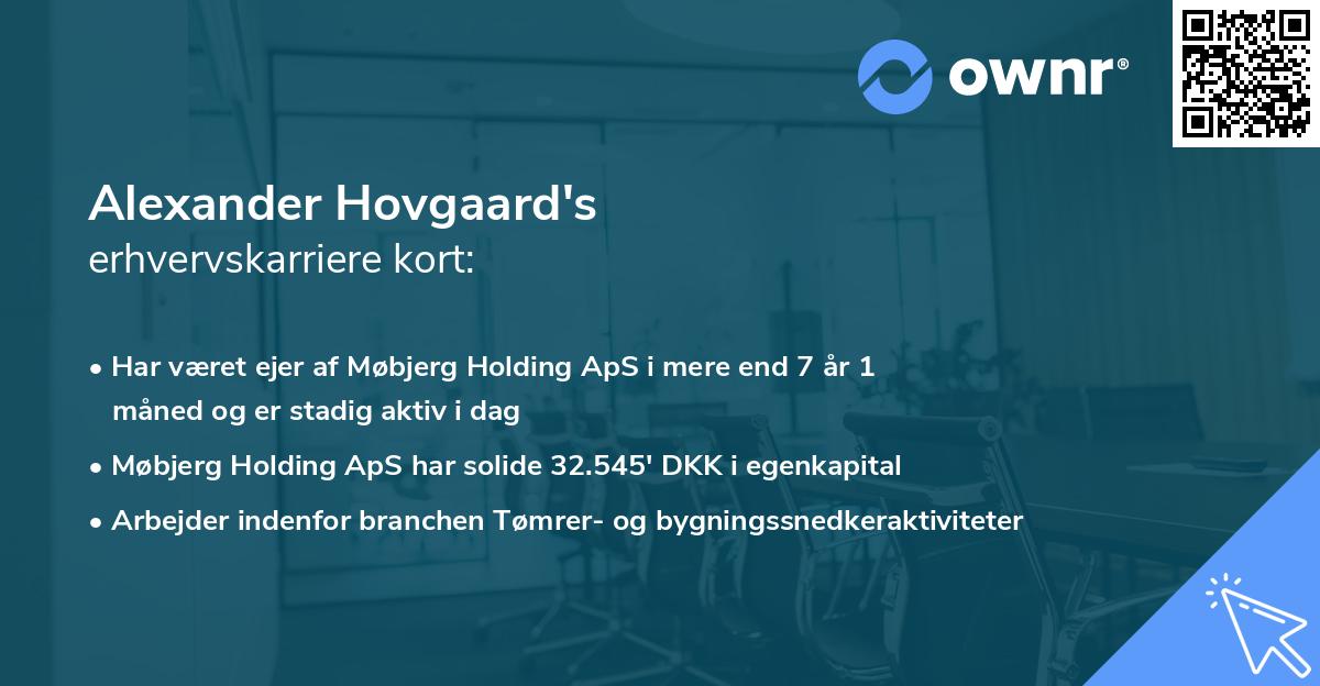 Alexander Hovgaard's erhvervskarriere kort