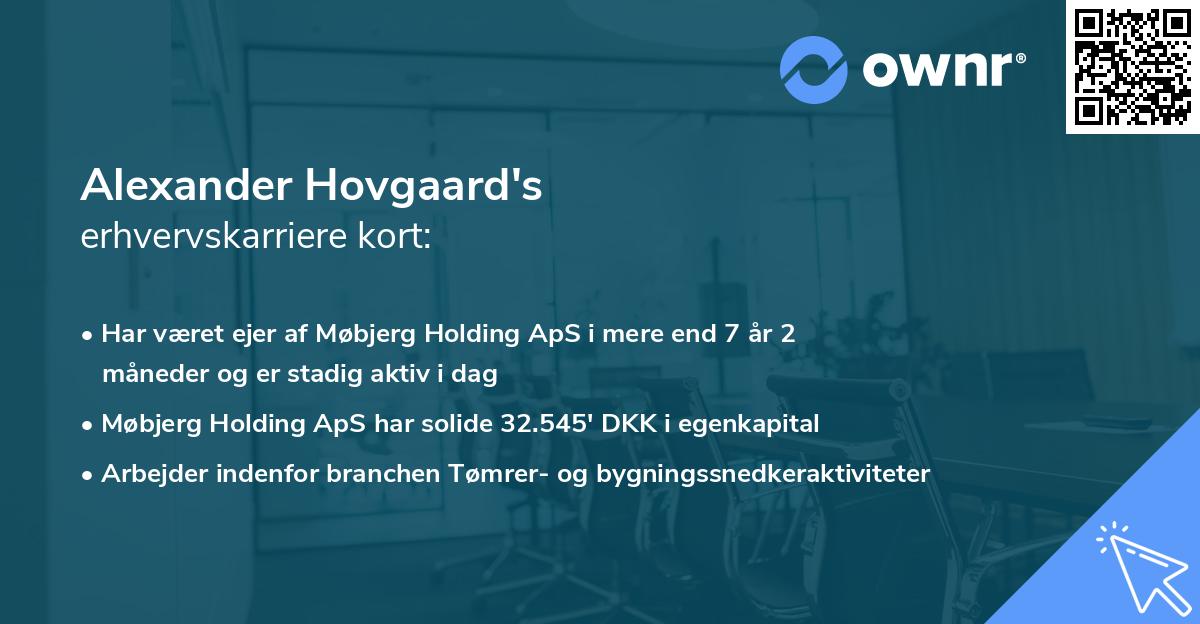 Alexander Hovgaard's erhvervskarriere kort
