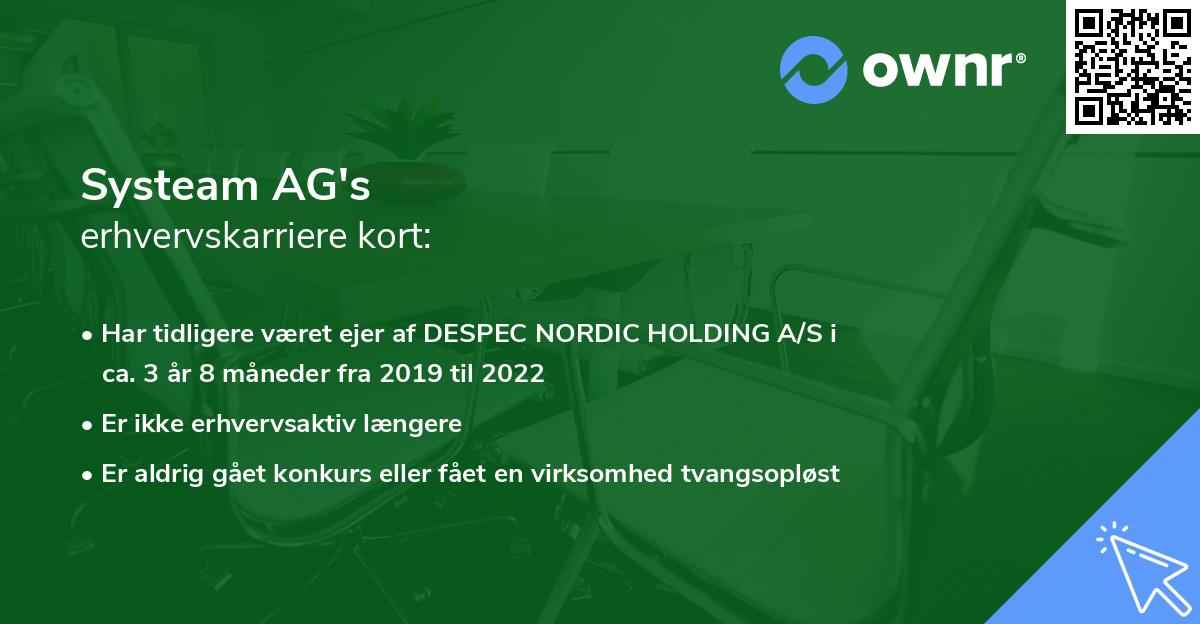 Systeam AG's erhvervskarriere kort