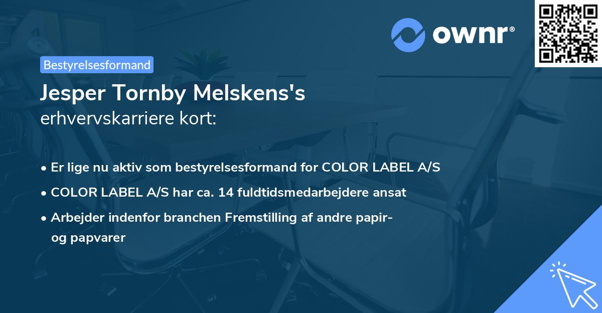 Jesper Tornby Melskens's erhvervskarriere kort