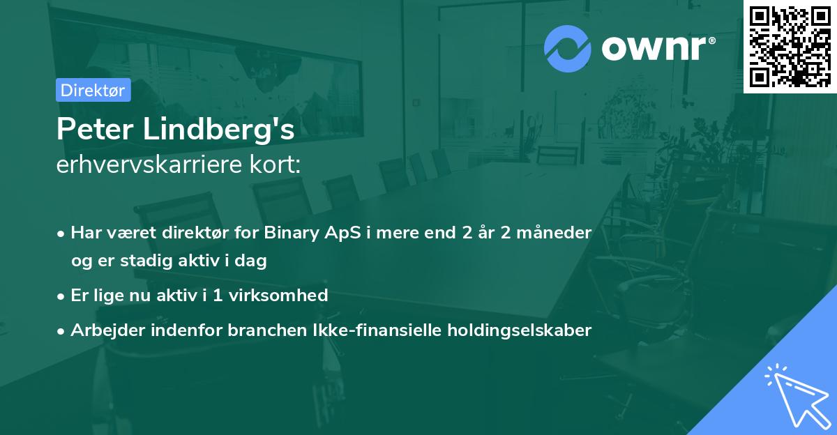 Peter Lindberg's erhvervskarriere kort