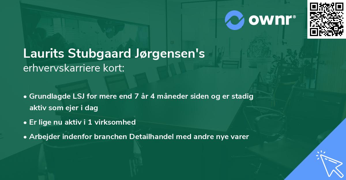 Laurits Stubgaard Jørgensen's erhvervskarriere kort