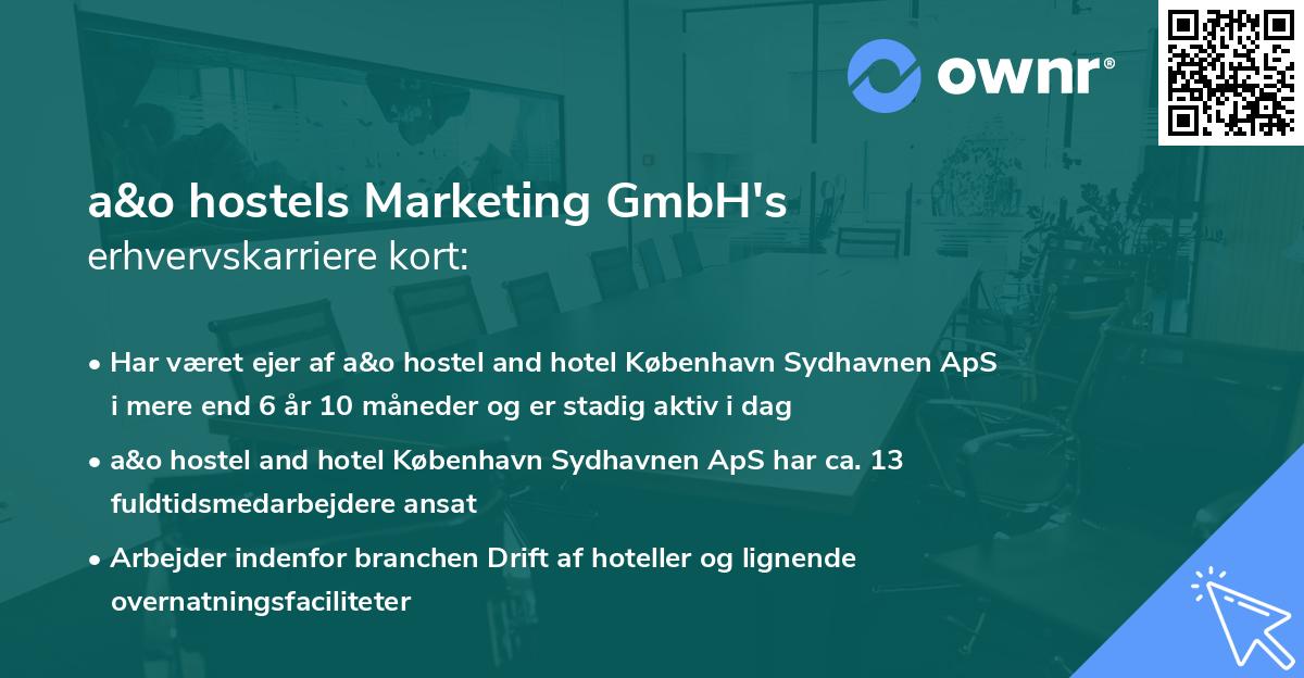 a&o hostels Marketing GmbH's erhvervskarriere kort