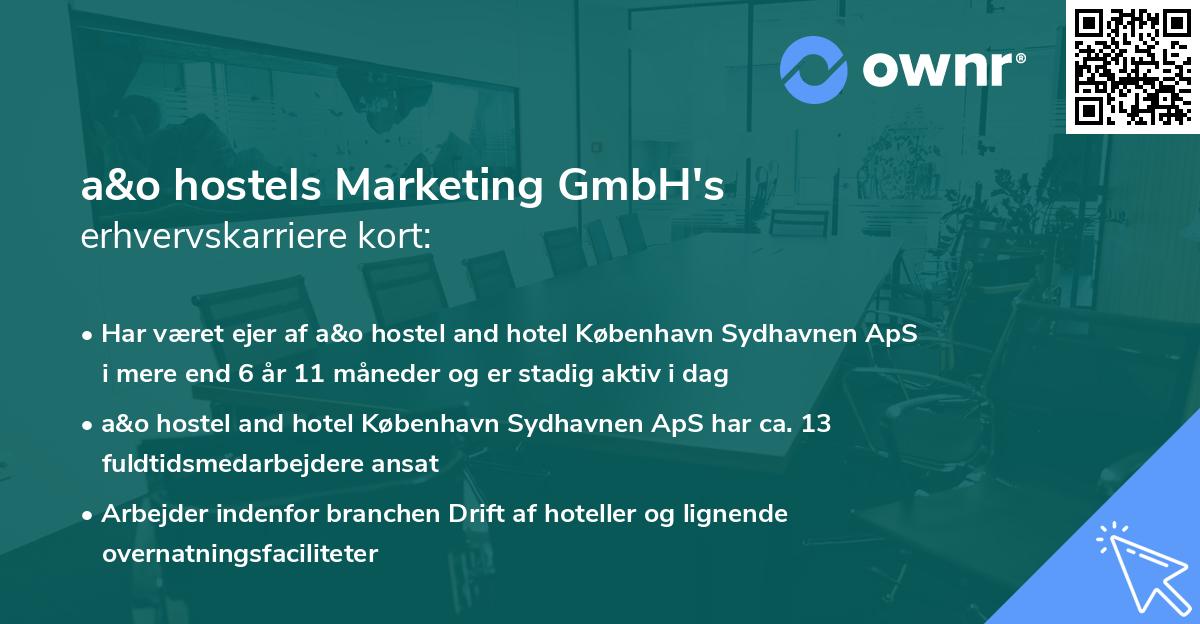 a&o hostels Marketing GmbH's erhvervskarriere kort