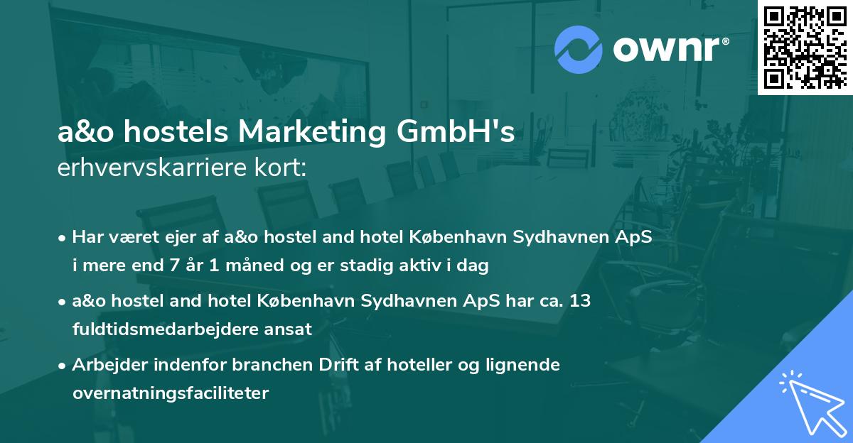 a&o hostels Marketing GmbH's erhvervskarriere kort