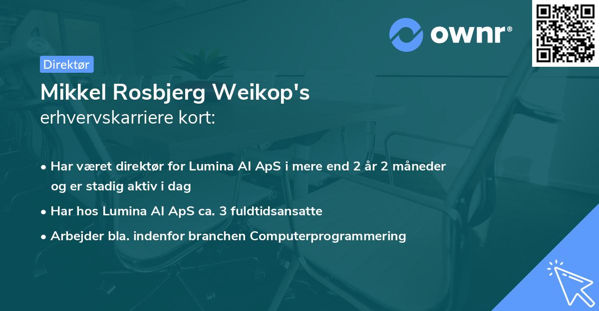 Mikkel Rosbjerg Weikop's erhvervskarriere kort