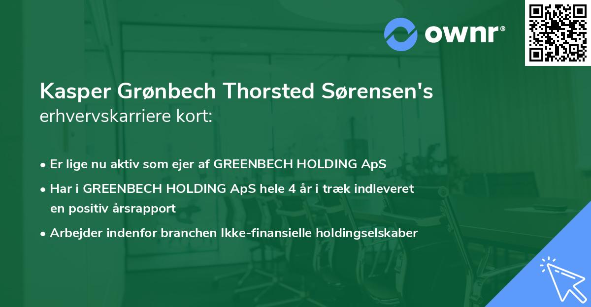 Kasper Grønbech Thorsted Sørensen's erhvervskarriere kort