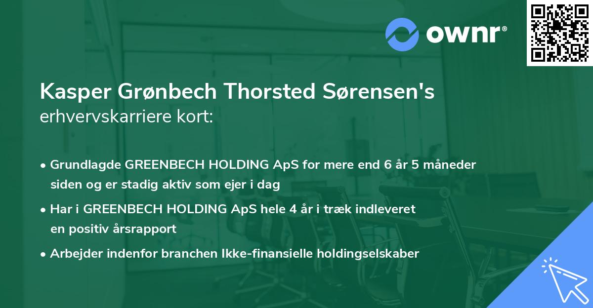 Kasper Grønbech Thorsted Sørensen's erhvervskarriere kort