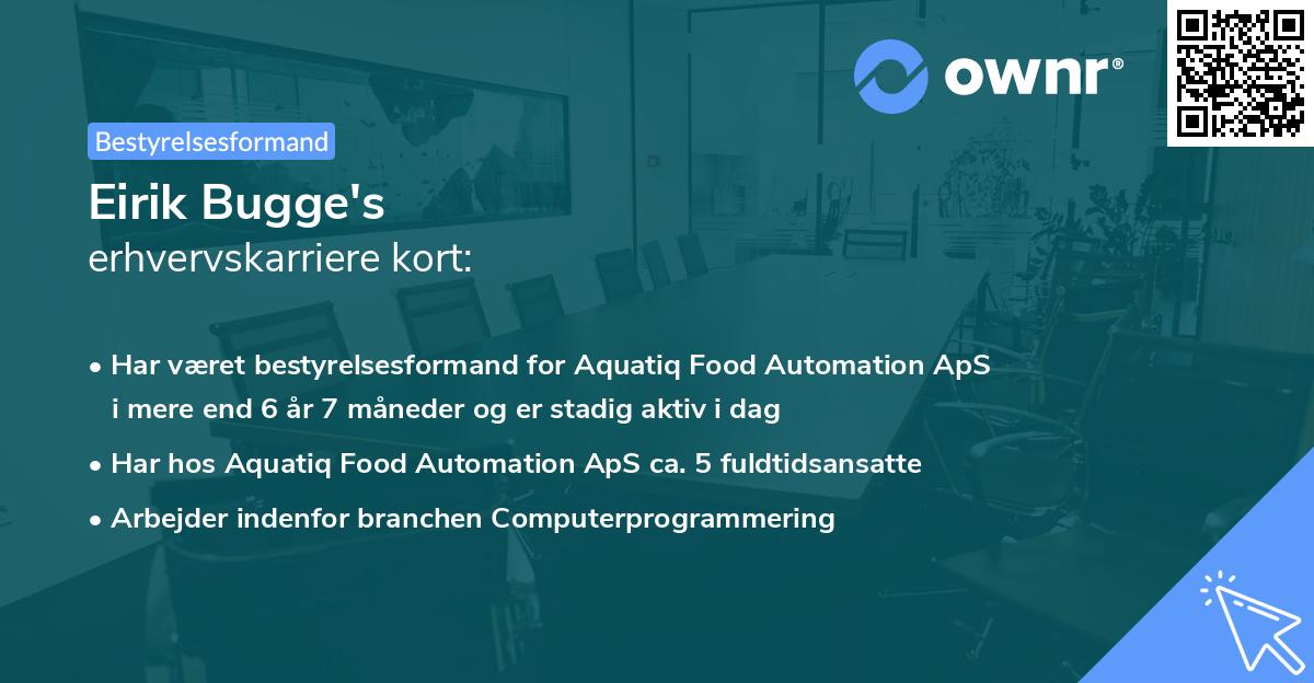 Eirik Bugge's erhvervskarriere kort