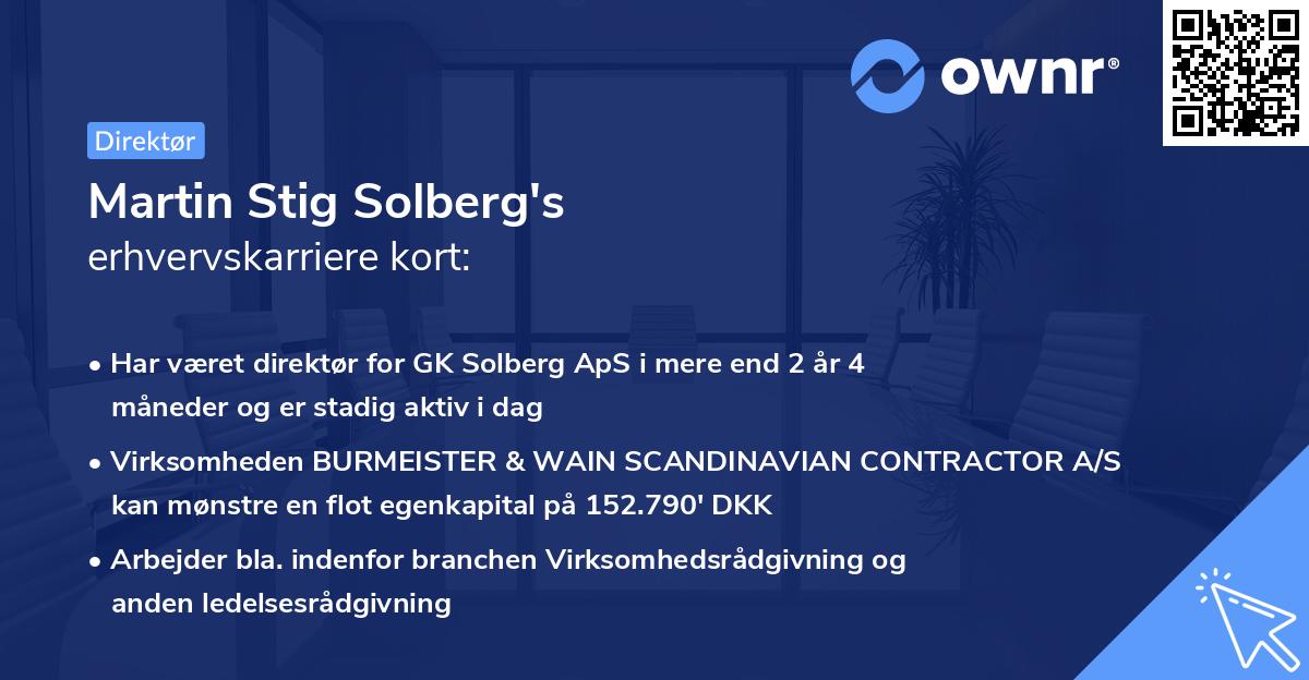 Martin Stig Solberg's erhvervskarriere kort