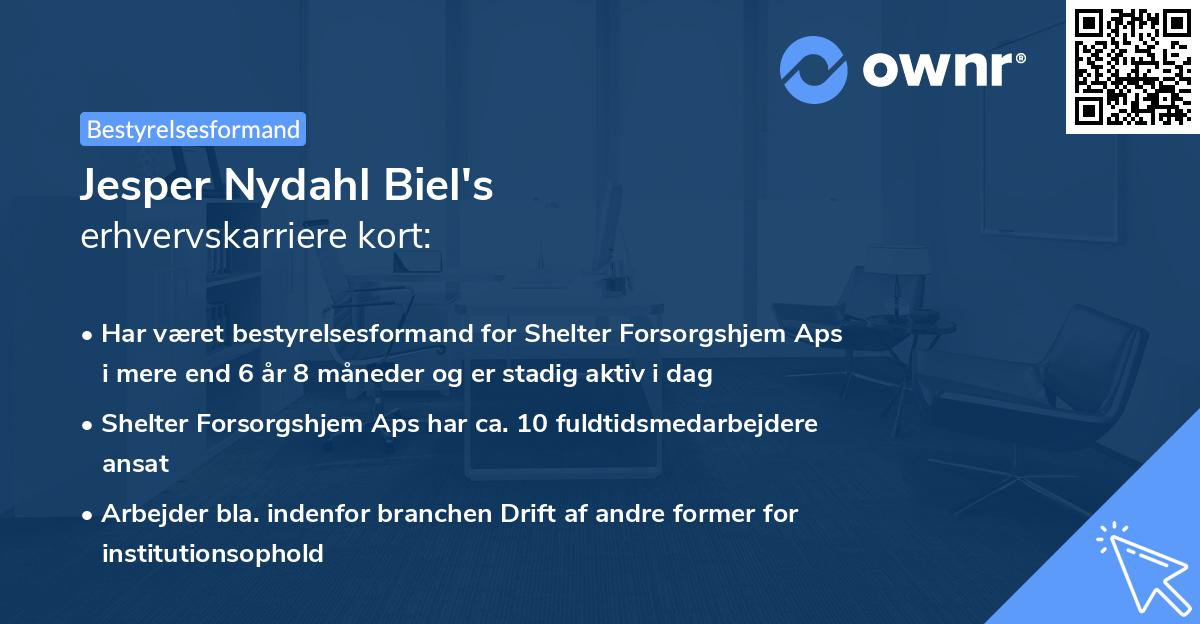 Jesper Nydahl Biel's erhvervskarriere kort