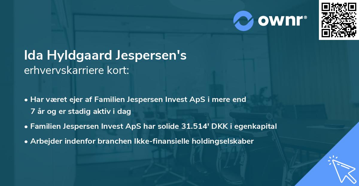 Ida Hyldgaard Jespersen's erhvervskarriere kort