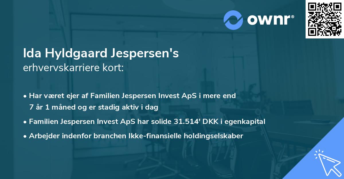 Ida Hyldgaard Jespersen's erhvervskarriere kort