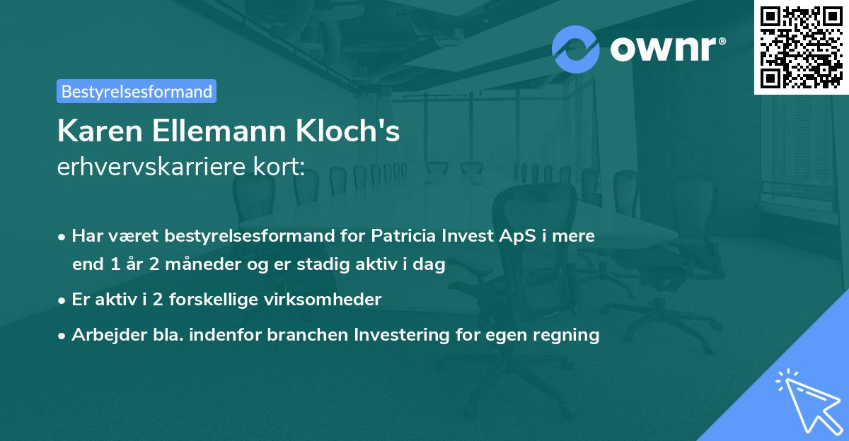 Karen Ellemann Kloch's erhvervskarriere kort
