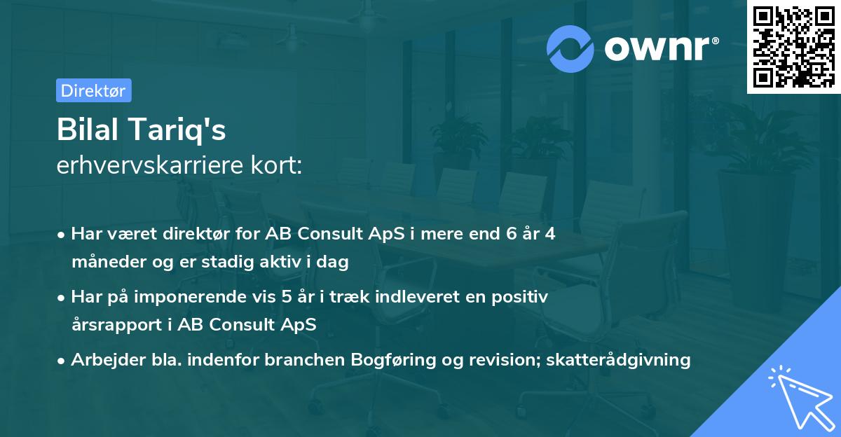 Bilal Tariq's erhvervskarriere kort