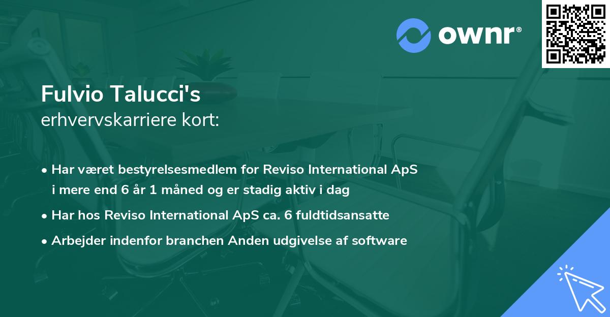 Fulvio Talucci's erhvervskarriere kort