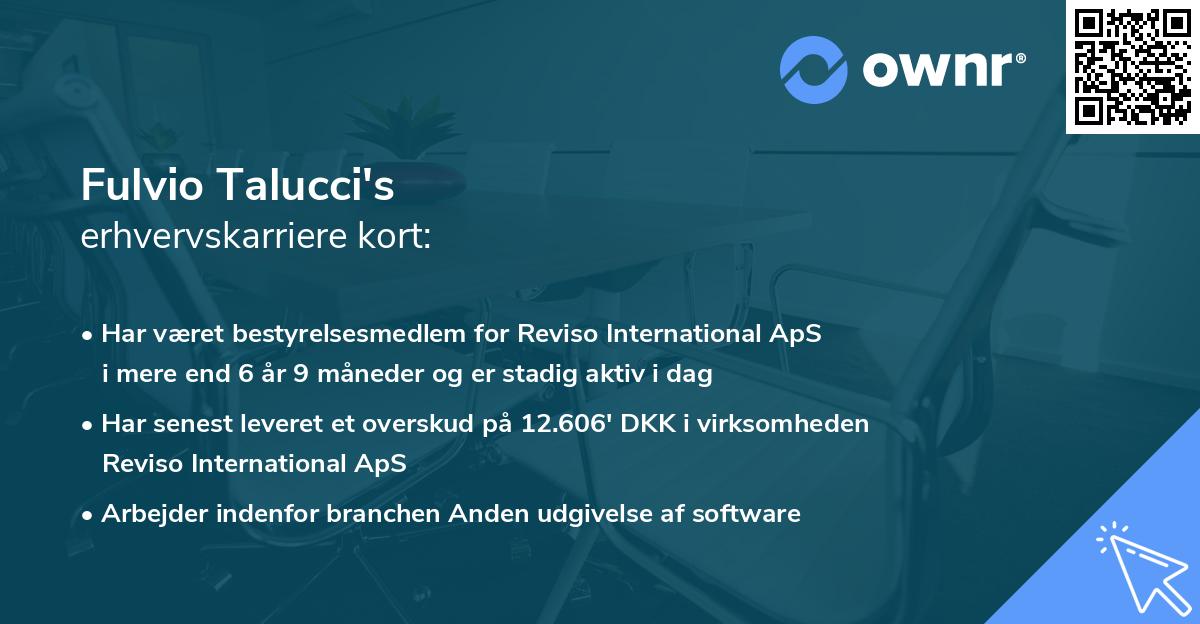 Fulvio Talucci's erhvervskarriere kort