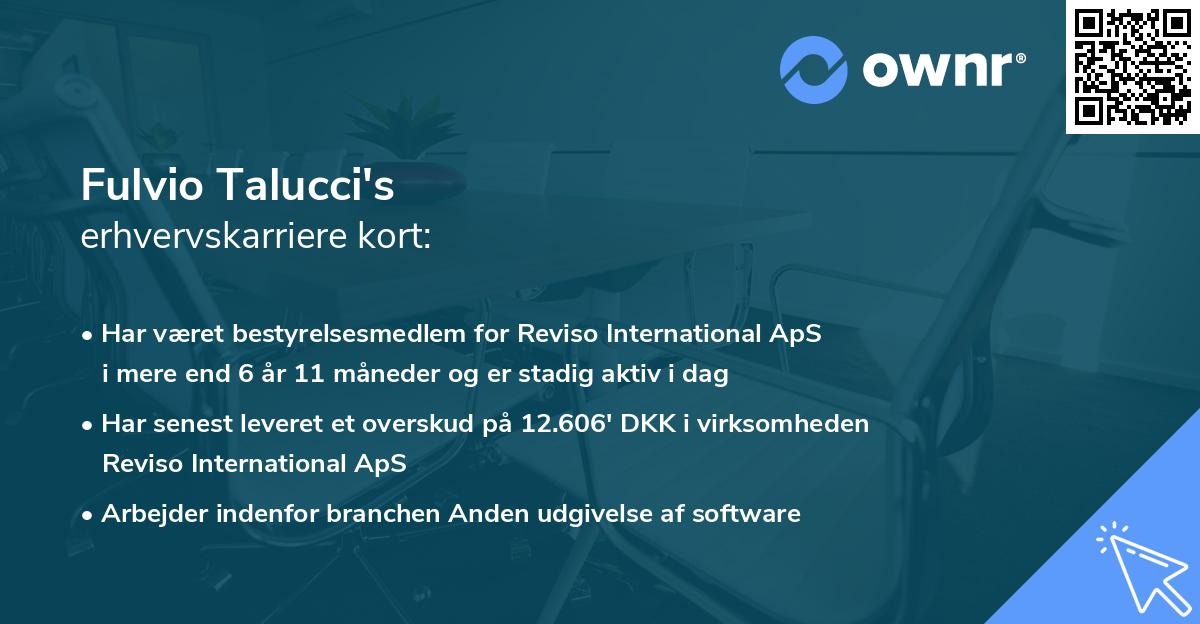 Fulvio Talucci's erhvervskarriere kort