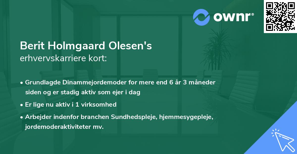 Berit Holmgaard Olesen's erhvervskarriere kort