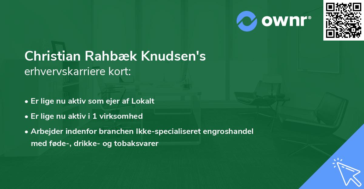 Christian Rahbæk Knudsen's erhvervskarriere kort