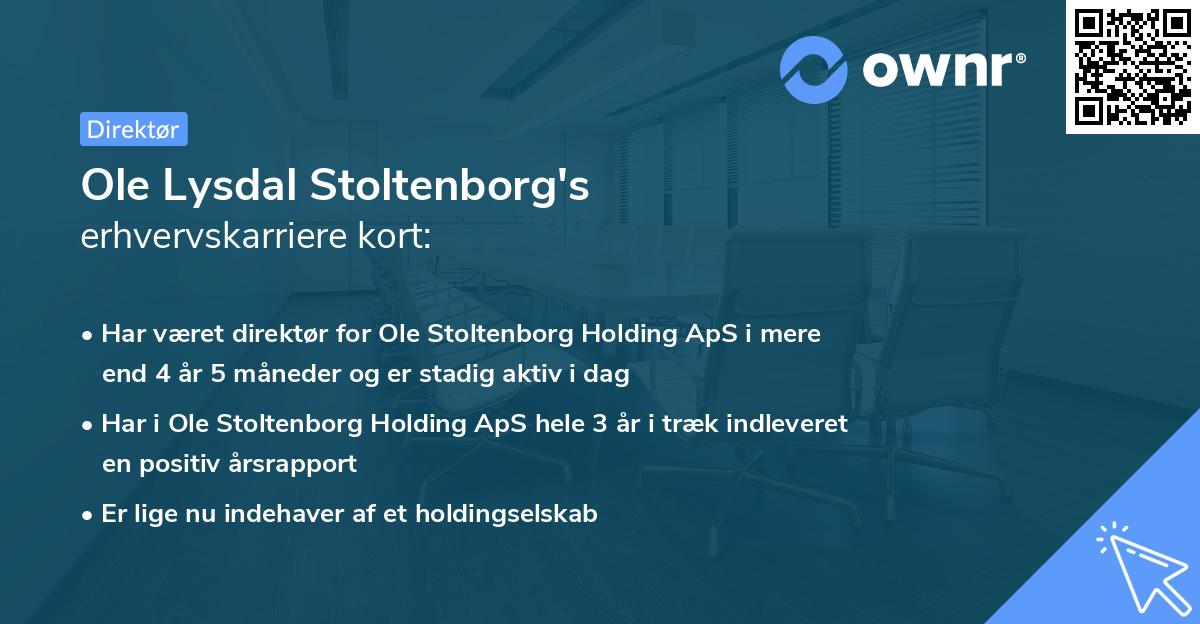 Ole Lysdal Stoltenborg's erhvervskarriere kort