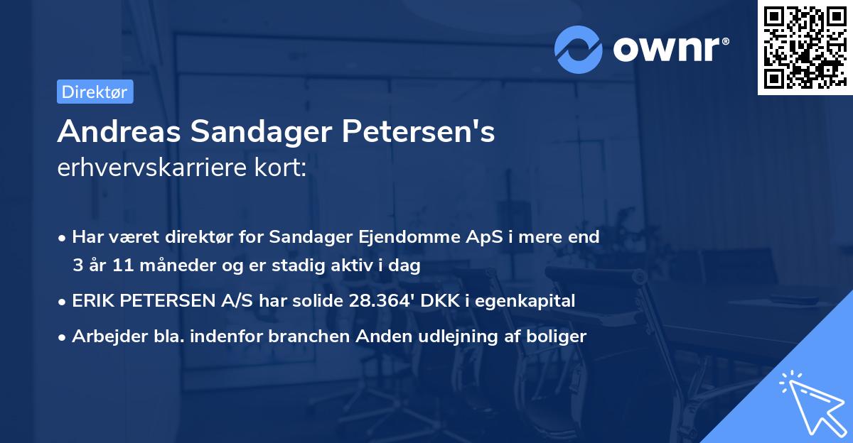 Andreas Sandager Petersen's erhvervskarriere kort