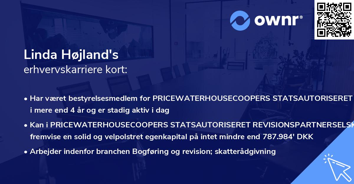 Linda Højland's erhvervskarriere kort
