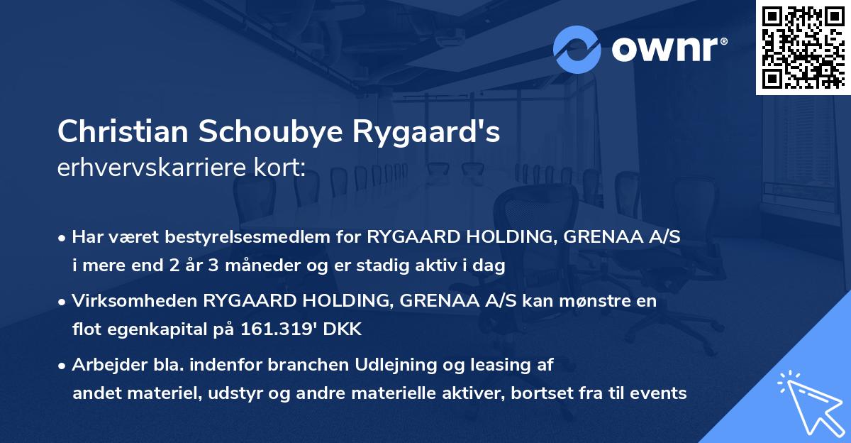 Christian Schoubye Rygaard's erhvervskarriere kort