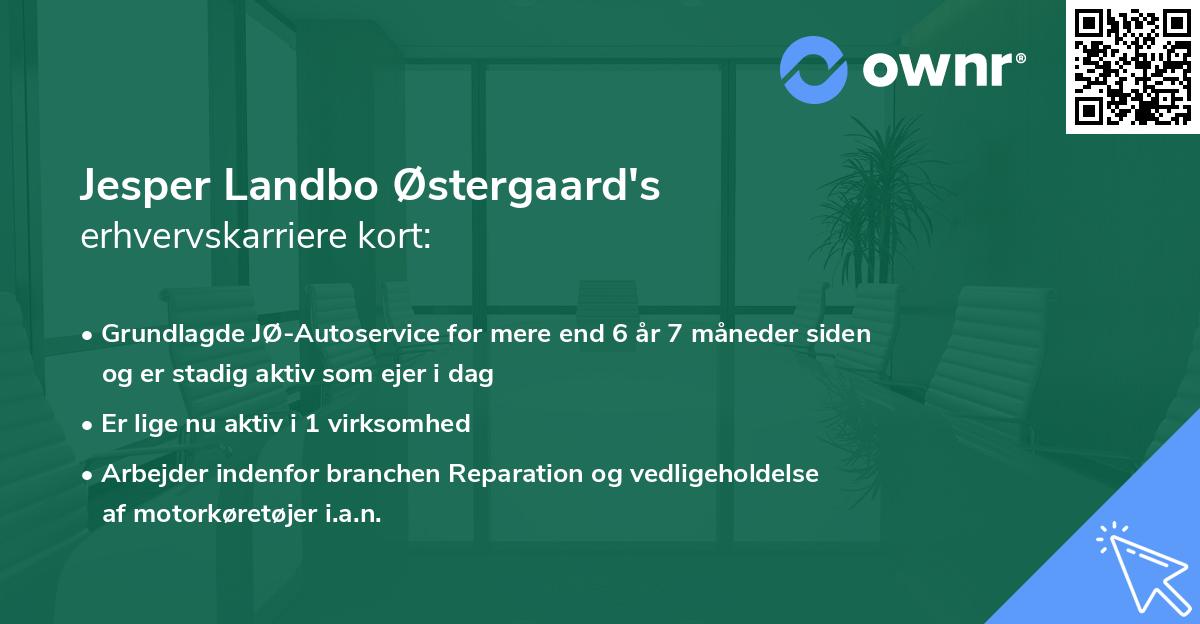 Jesper Landbo Østergaard's erhvervskarriere kort