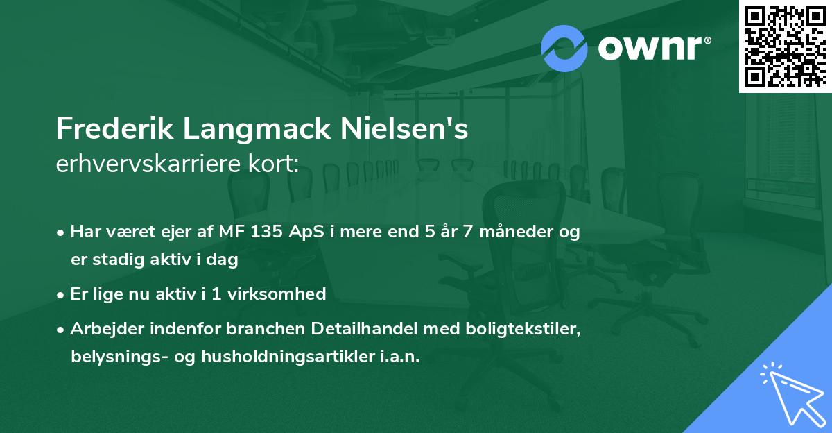 Frederik Langmack Nielsen's erhvervskarriere kort