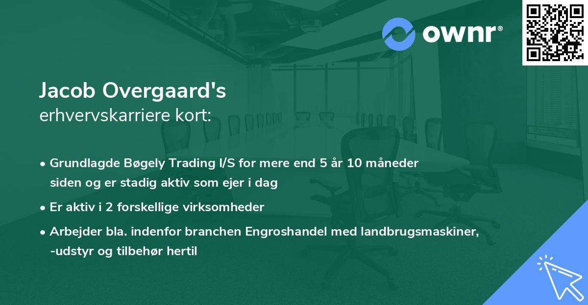 Jacob Overgaard's erhvervskarriere kort