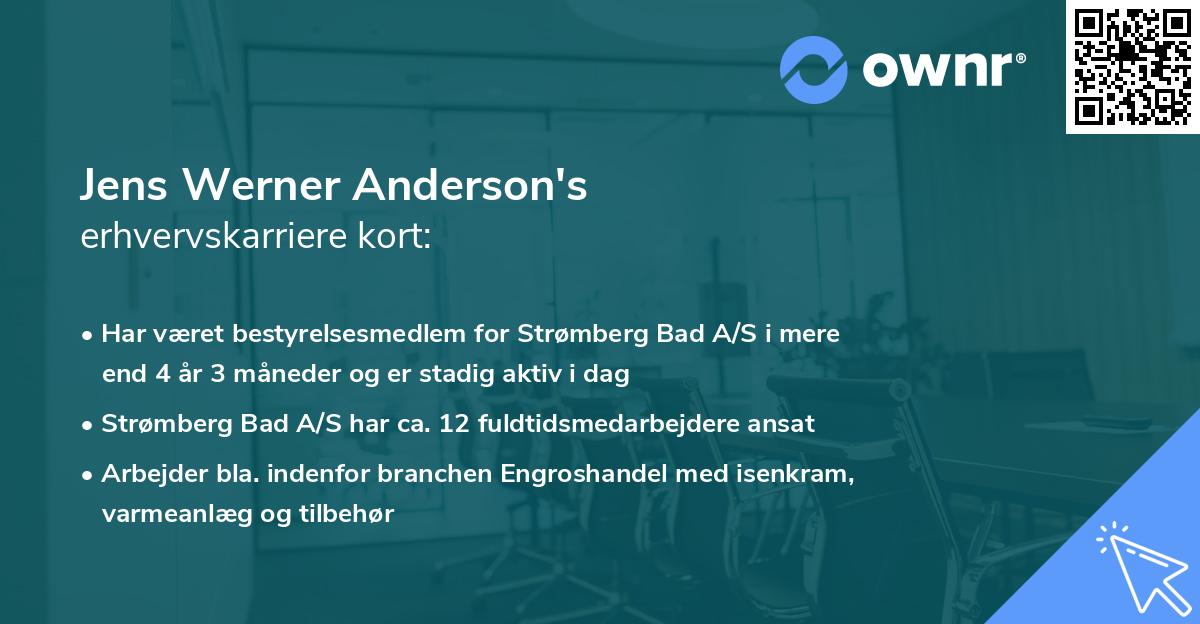 Jens Werner Anderson's erhvervskarriere kort