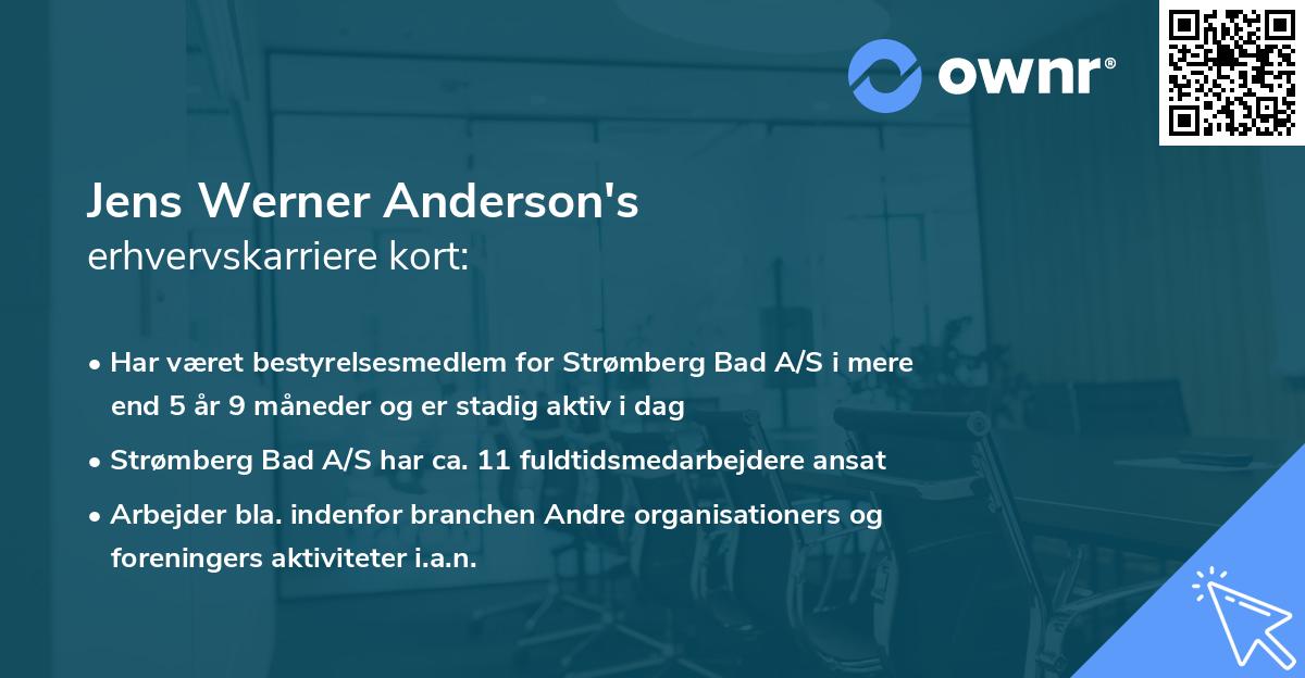Jens Werner Anderson's erhvervskarriere kort