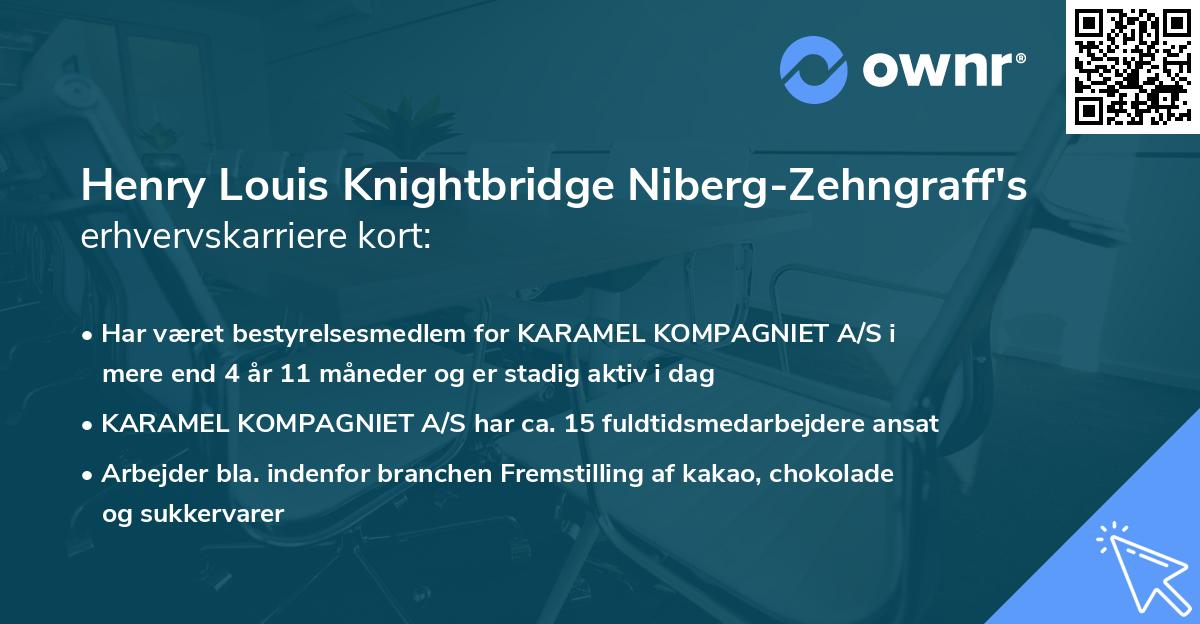 Henry Louis Knightbridge Niberg-Zehngraff's erhvervskarriere kort