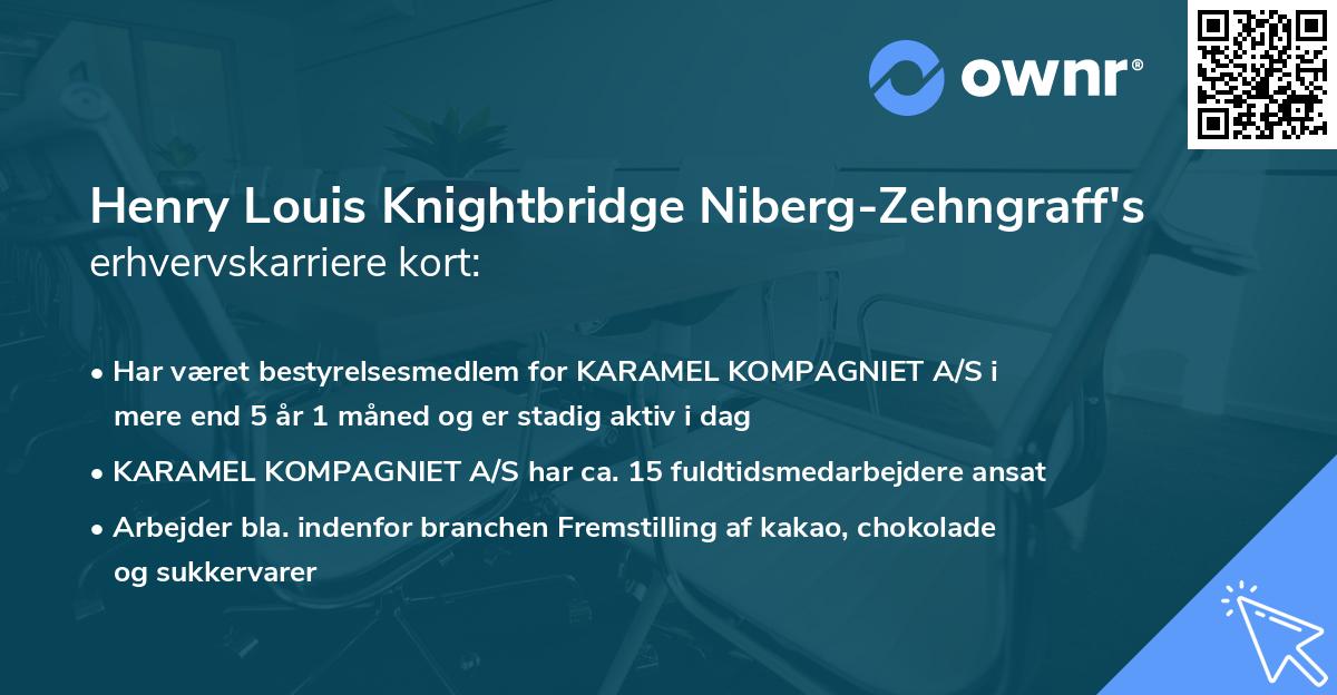 Henry Louis Knightbridge Niberg-Zehngraff's erhvervskarriere kort