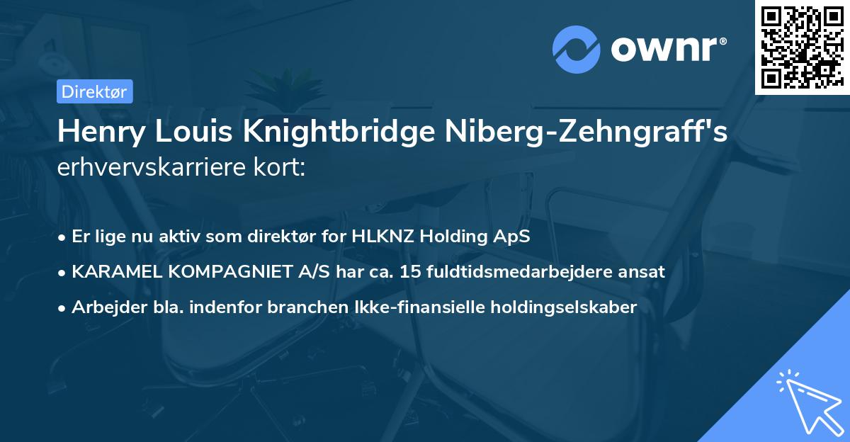 Henry Louis Knightbridge Niberg-Zehngraff's erhvervskarriere kort