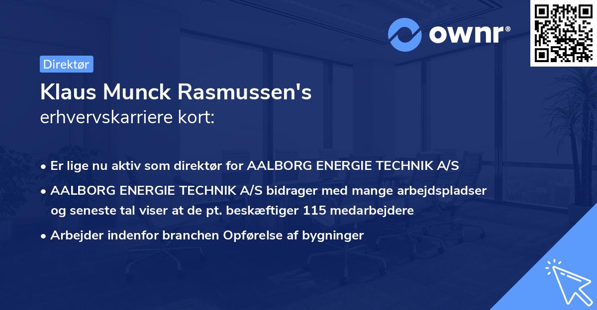 Klaus Munck Rasmussen's erhvervskarriere kort