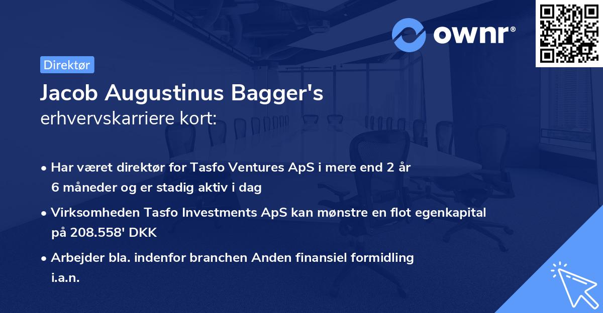 Jacob Augustinus Bagger's erhvervskarriere kort
