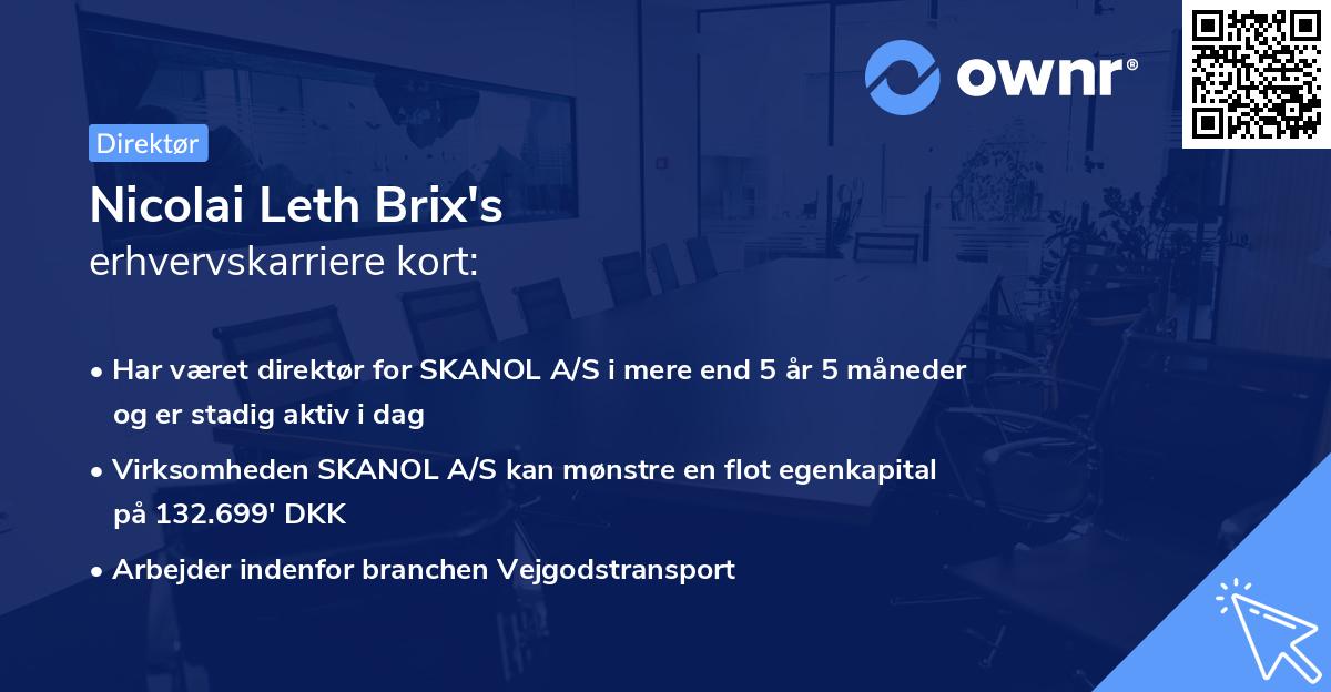 Nicolai Leth Brix's erhvervskarriere kort