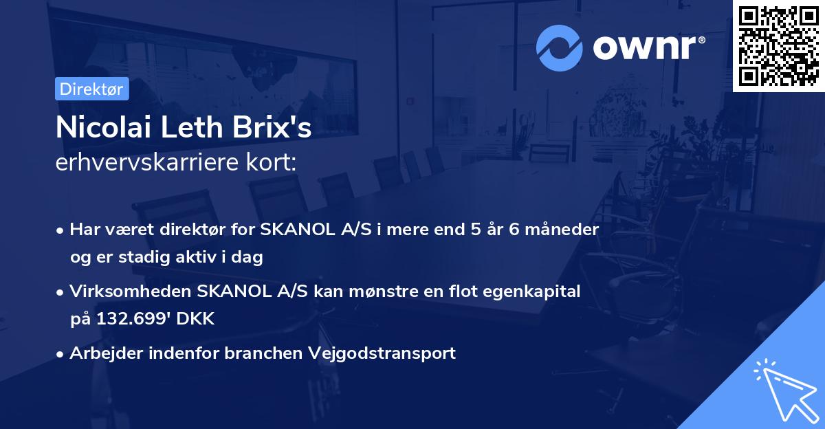 Nicolai Leth Brix's erhvervskarriere kort