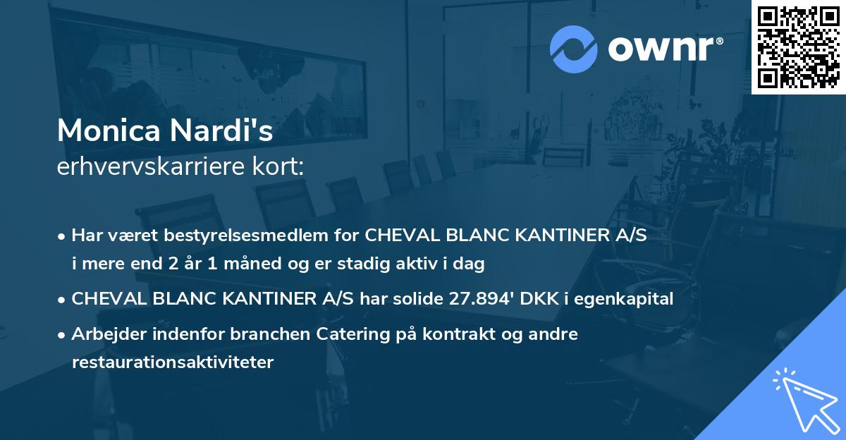 Monica Nardi's erhvervskarriere kort